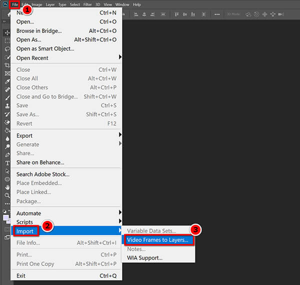 Photoshop Import Video Frames
