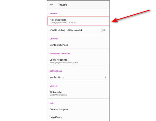 PicsArt Increase Image Resolution Select Image Size