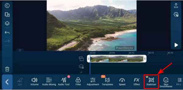PoerDirector Import Setting Stabilizer