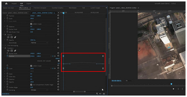 Premiere Pro Transform Between Keyframes