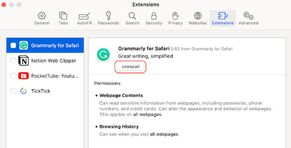 Removing 3rd Party Extension Safari Extension
