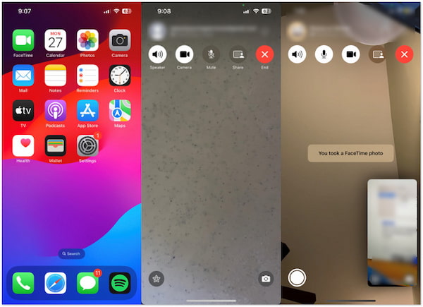 Screenshot FaceTime on iPhone