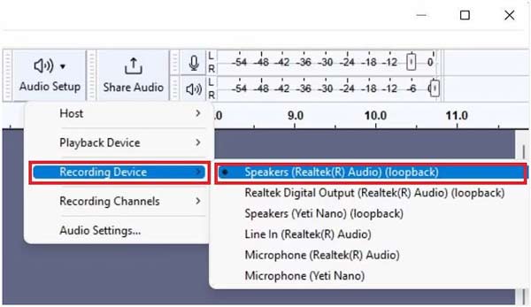 Select An Output To Record