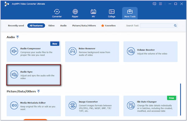 Select Audio Sync Tool