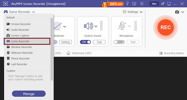 Select Game Recorder