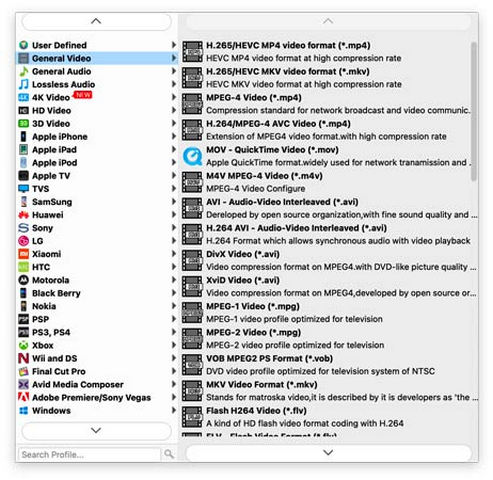 Set Output Format on mac