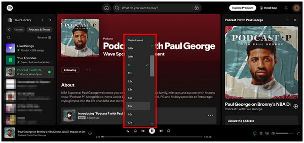 Spotify Playback Speed Option