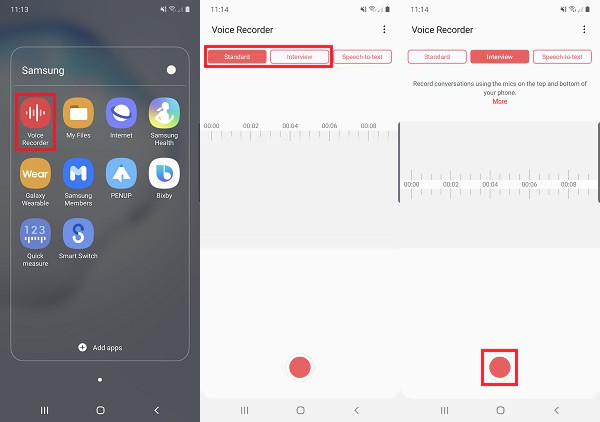 Start Recording On Samsung Voice Recorder