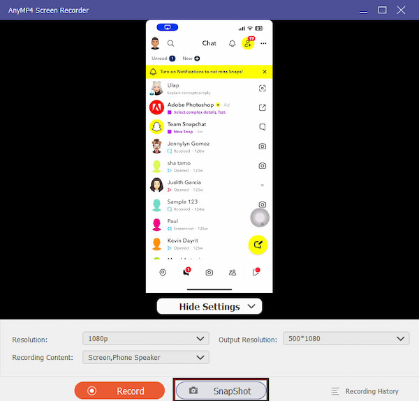 Take Snapchat Screenshot