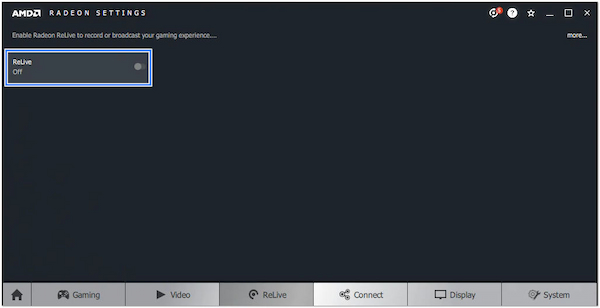 Toggle the Switch to Enable Radeon