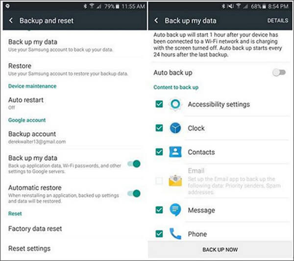 Transfer messages google backup