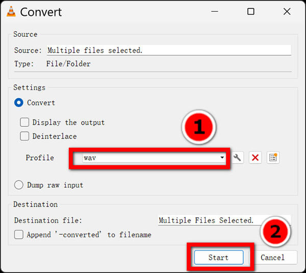 VLC Convert MOV to WAV