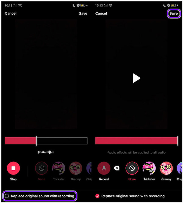 Voice Over on TikTok Save