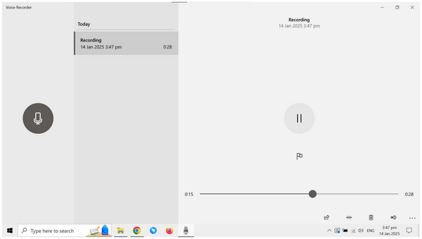 Windows Sound Recorder Main Interface