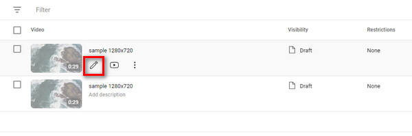 Youtube Studio Enter Editing